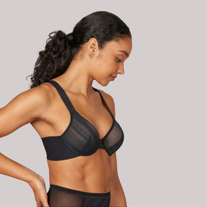 Spanx Bra-Llelujah! Illusion Lace Full Coverage Bra 40D Black NWT